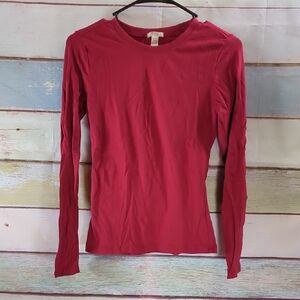 Girls's Long Sleeve Crewneck Top - Red